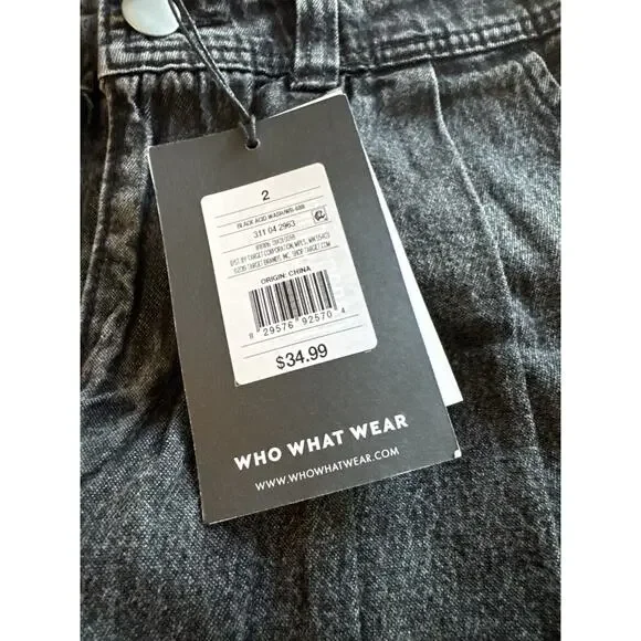 NWT Who What Wear Target High Waisted Tapered Pants Jeans Acid Wash Women's Sz 2 - Picture 2 of 8